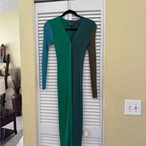 Staud Shoko Sweater Dress in green Size Small